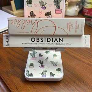 Kaleido brand Waterproof Liquid Eyeliner and Hello Beautiful defining gel